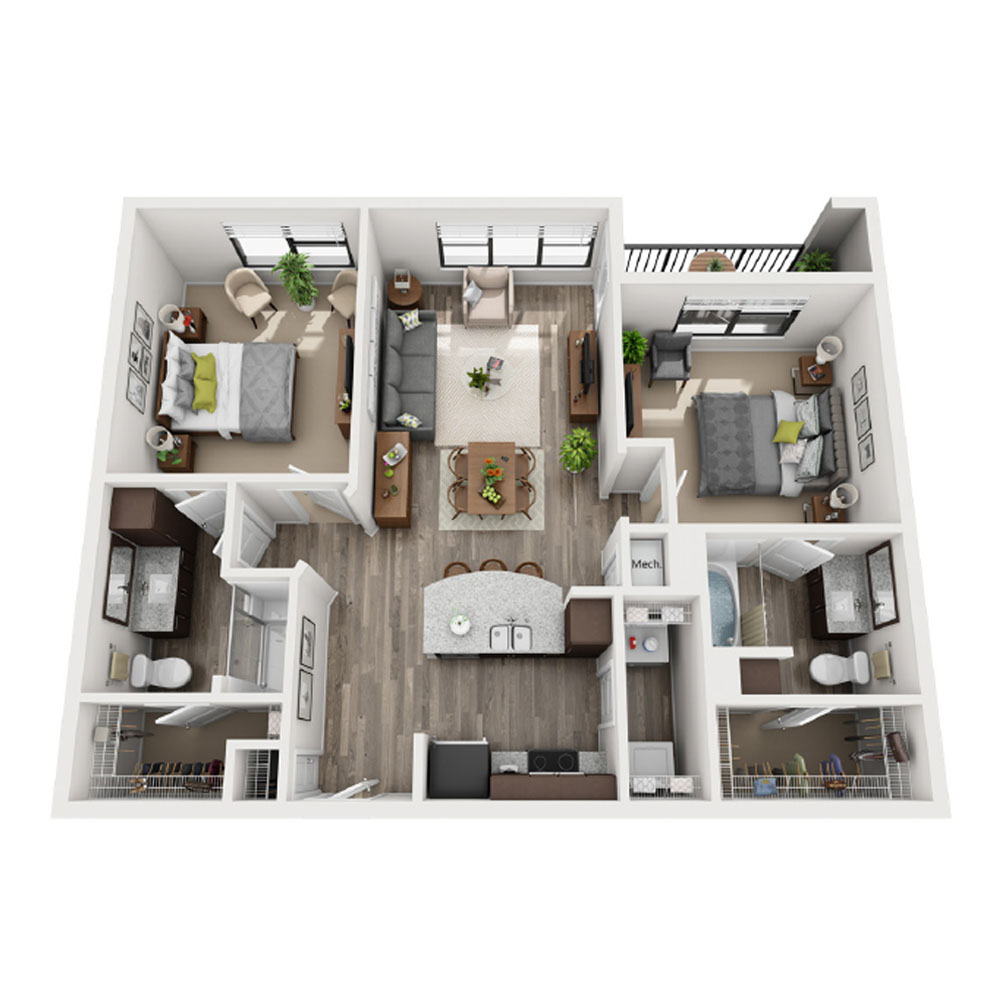 B2-ALT4-2 Bedroom floor plan