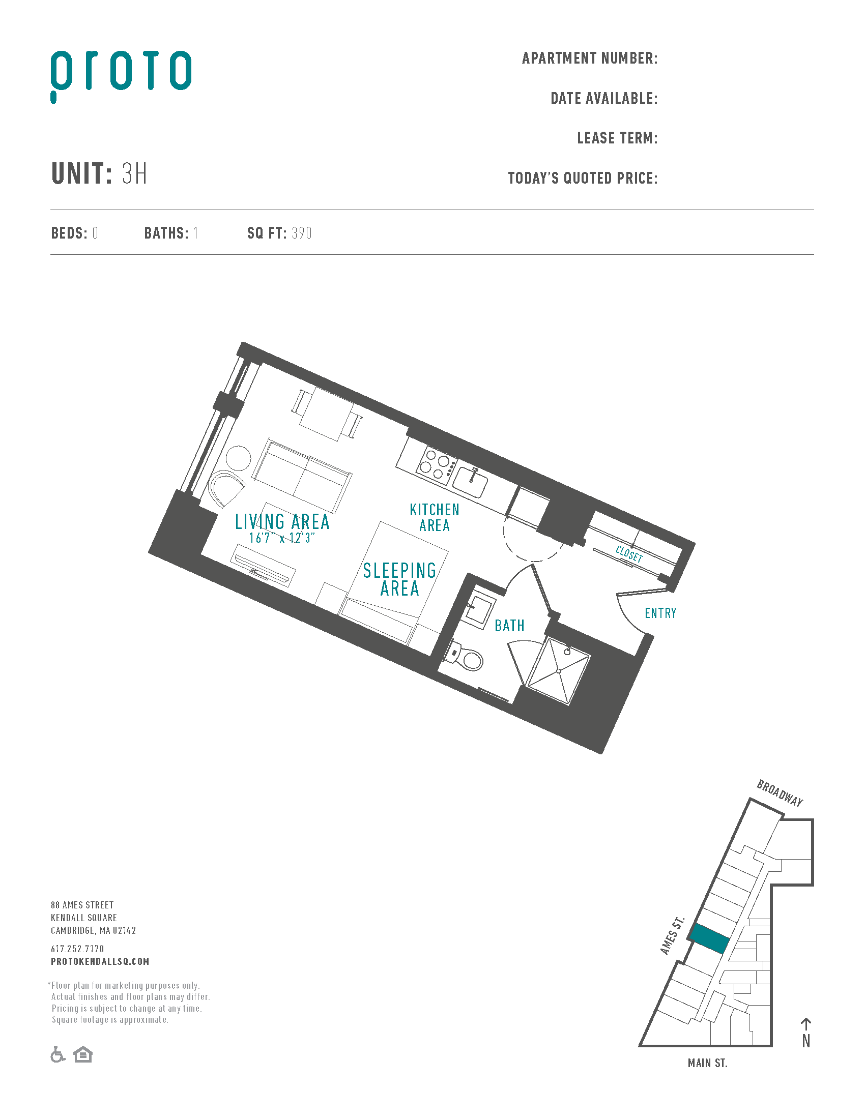 Studio-3H floor plan