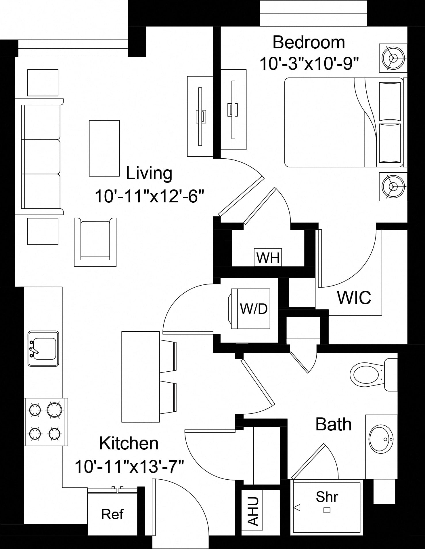 1 Bed/1 Bath-A6 floor plan