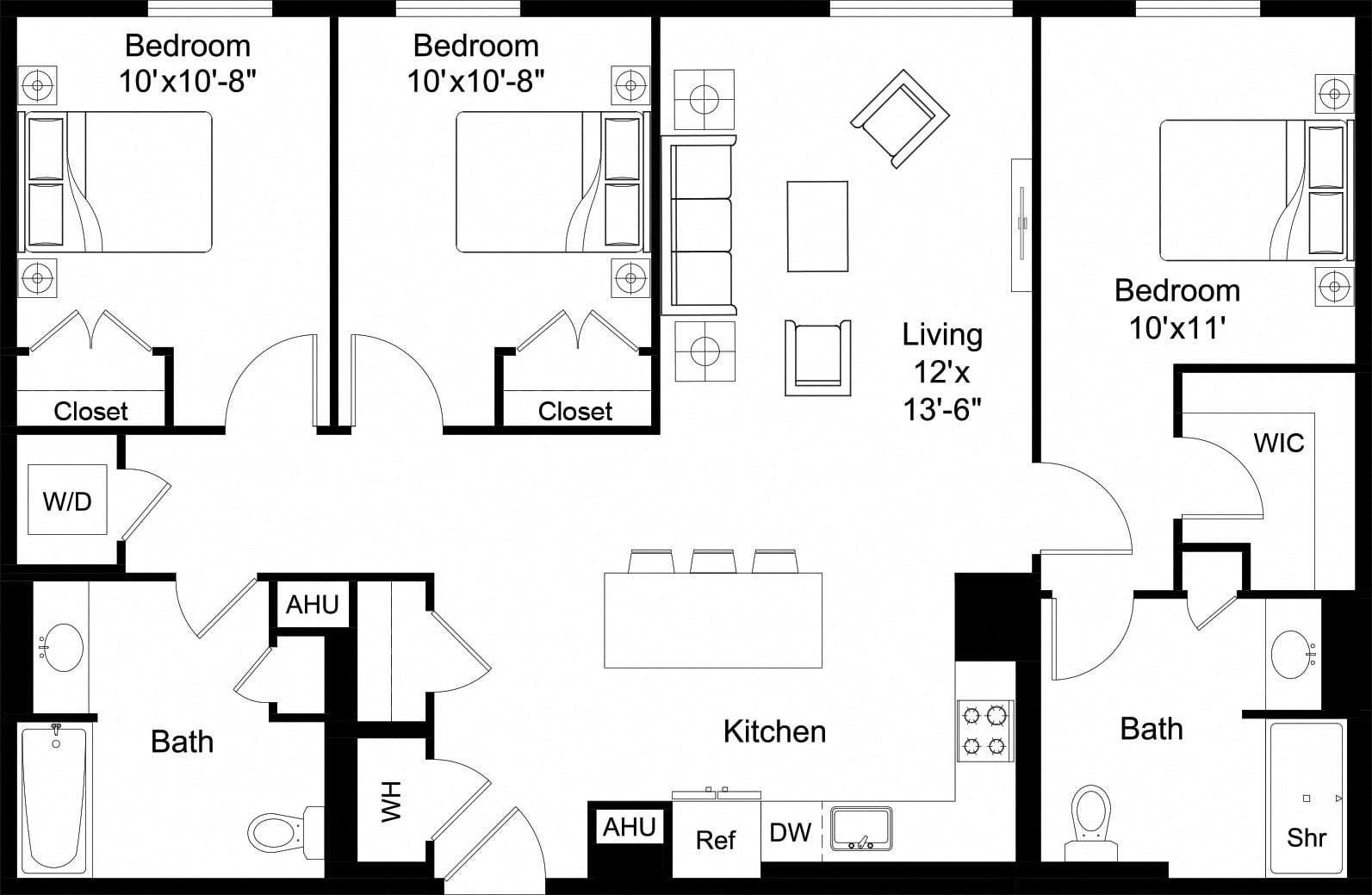 3 Bed/2 Bath-C3 floor plan