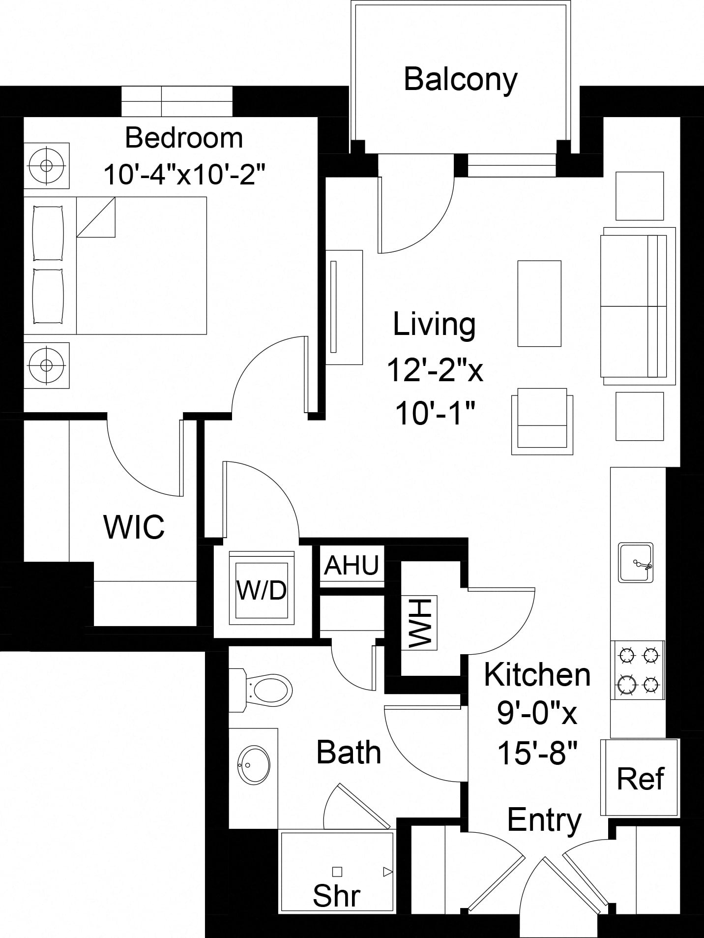 1 Bed/1 Bath-A15 floor plan
