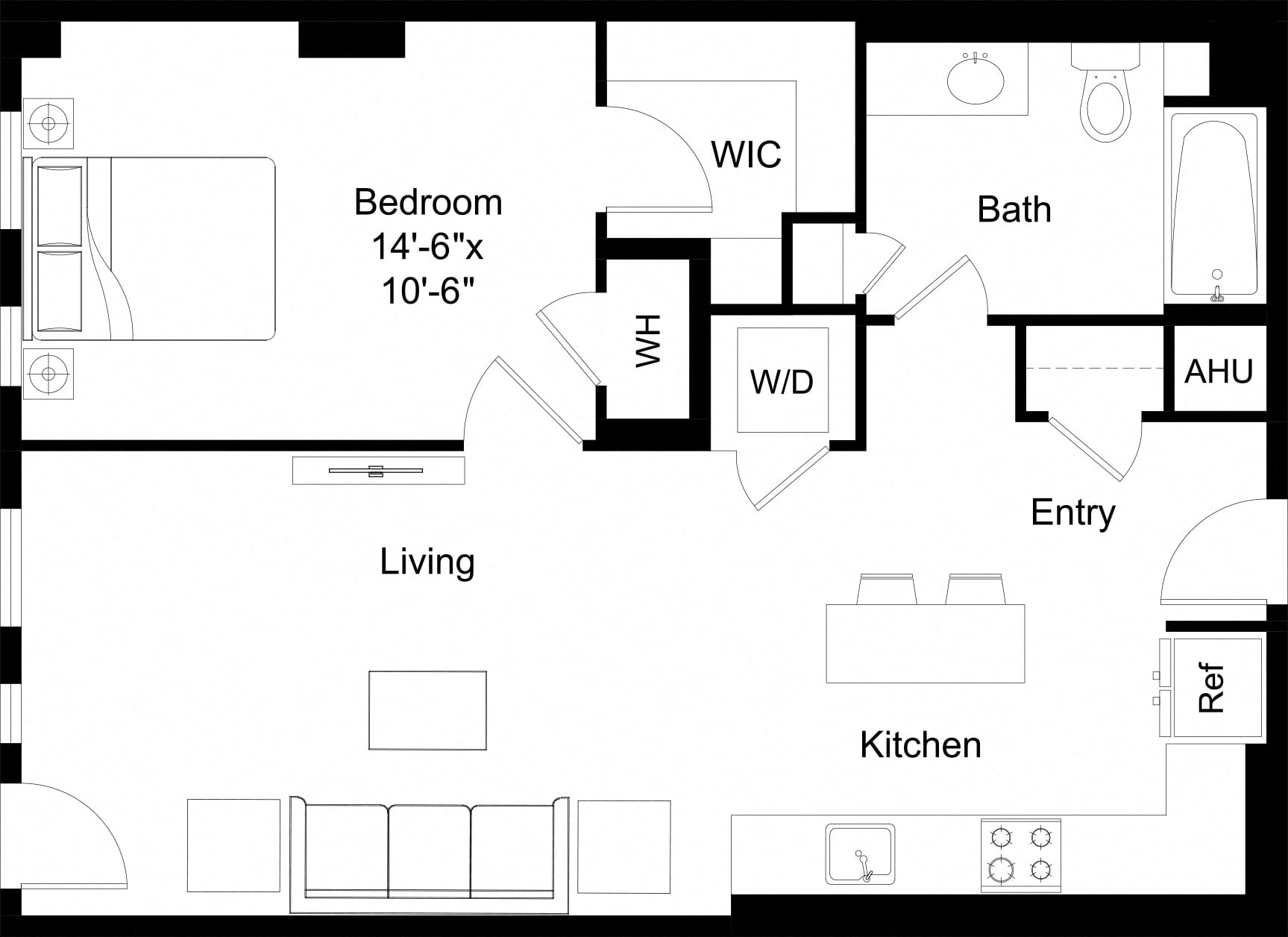 1 Bed/1 Bath-A31 floor plan