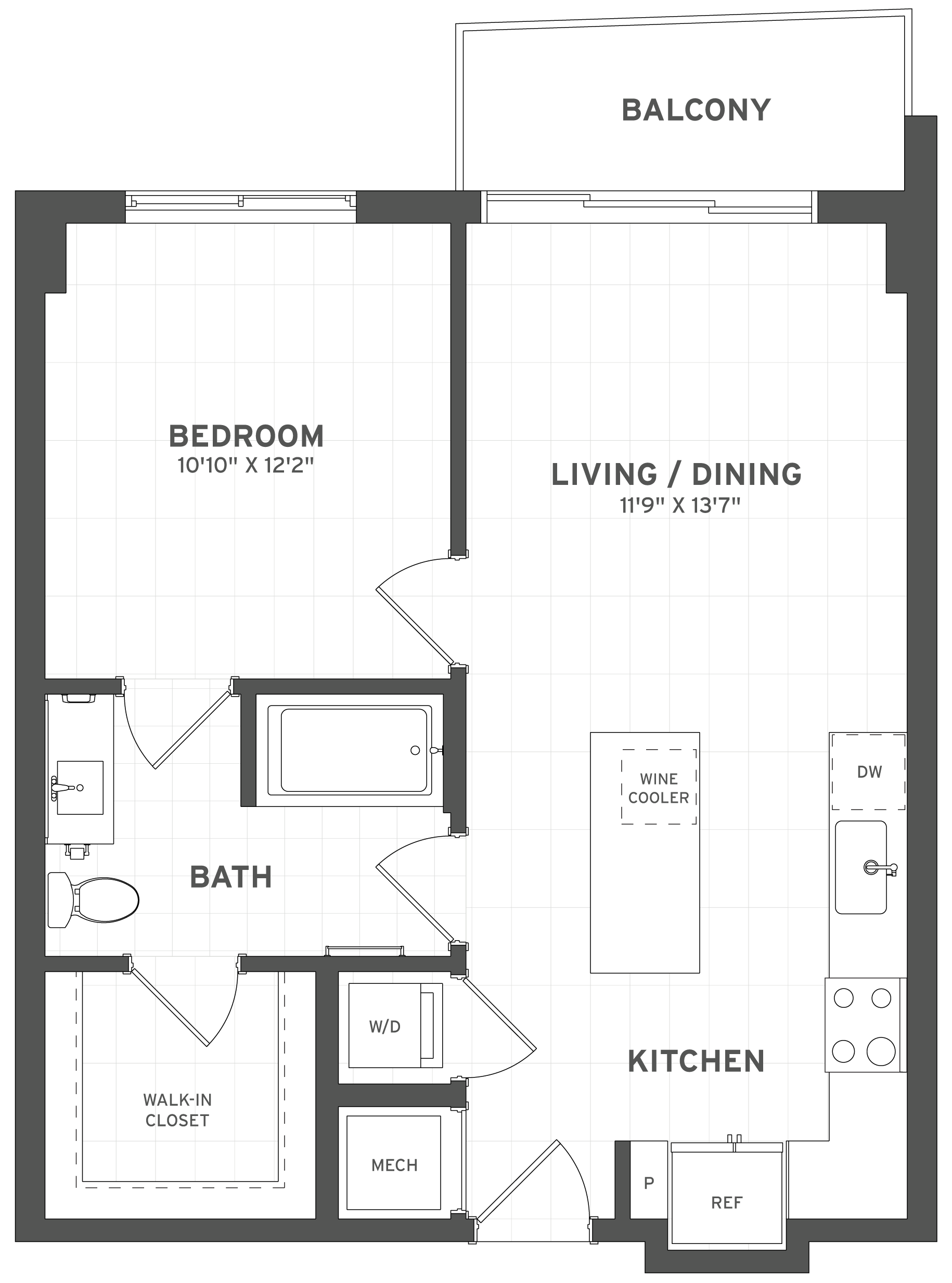 1 Bed/1 Bath-A1 floor plan