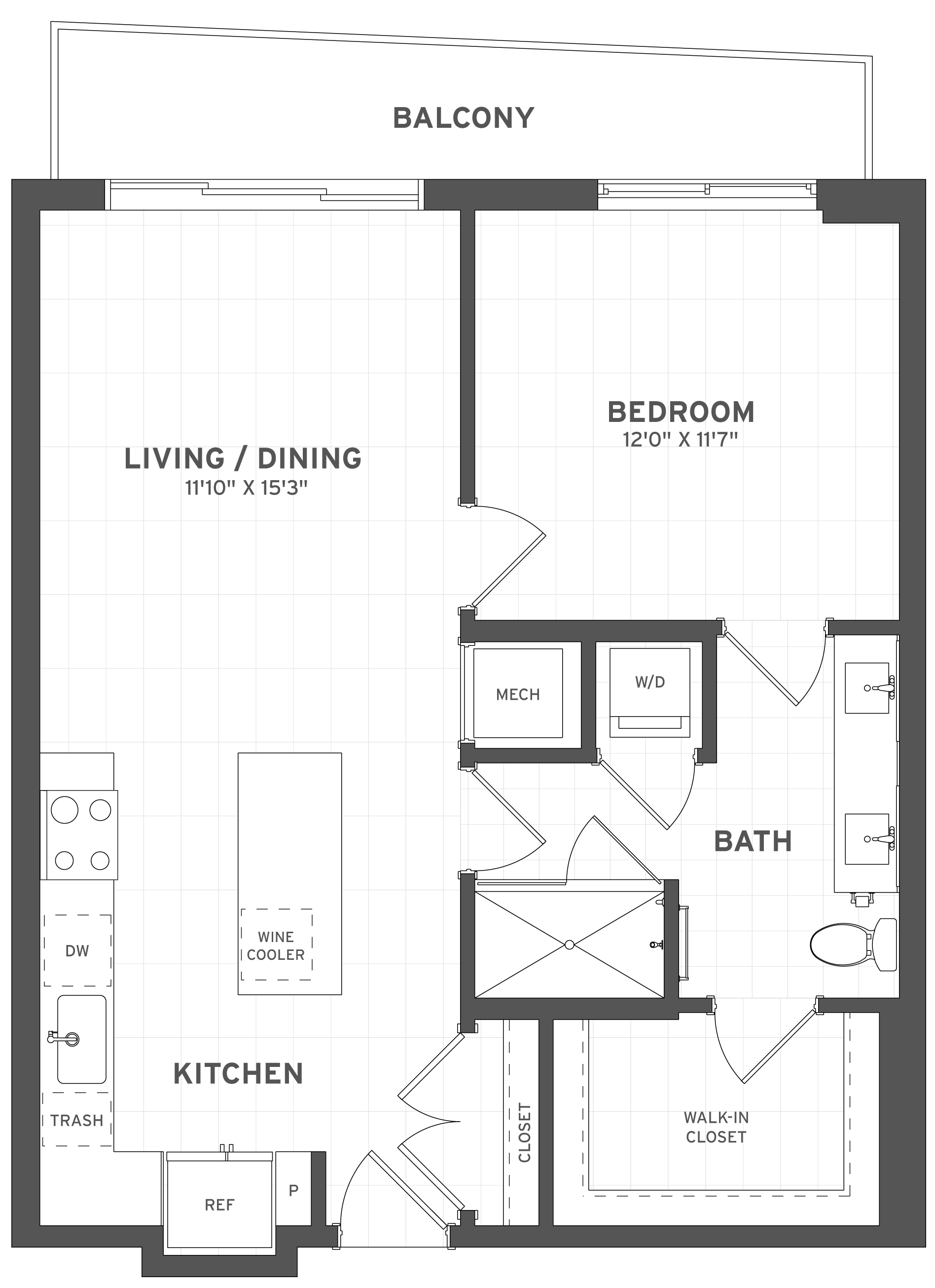 1 Bed/1 Bath-A2 floor plan