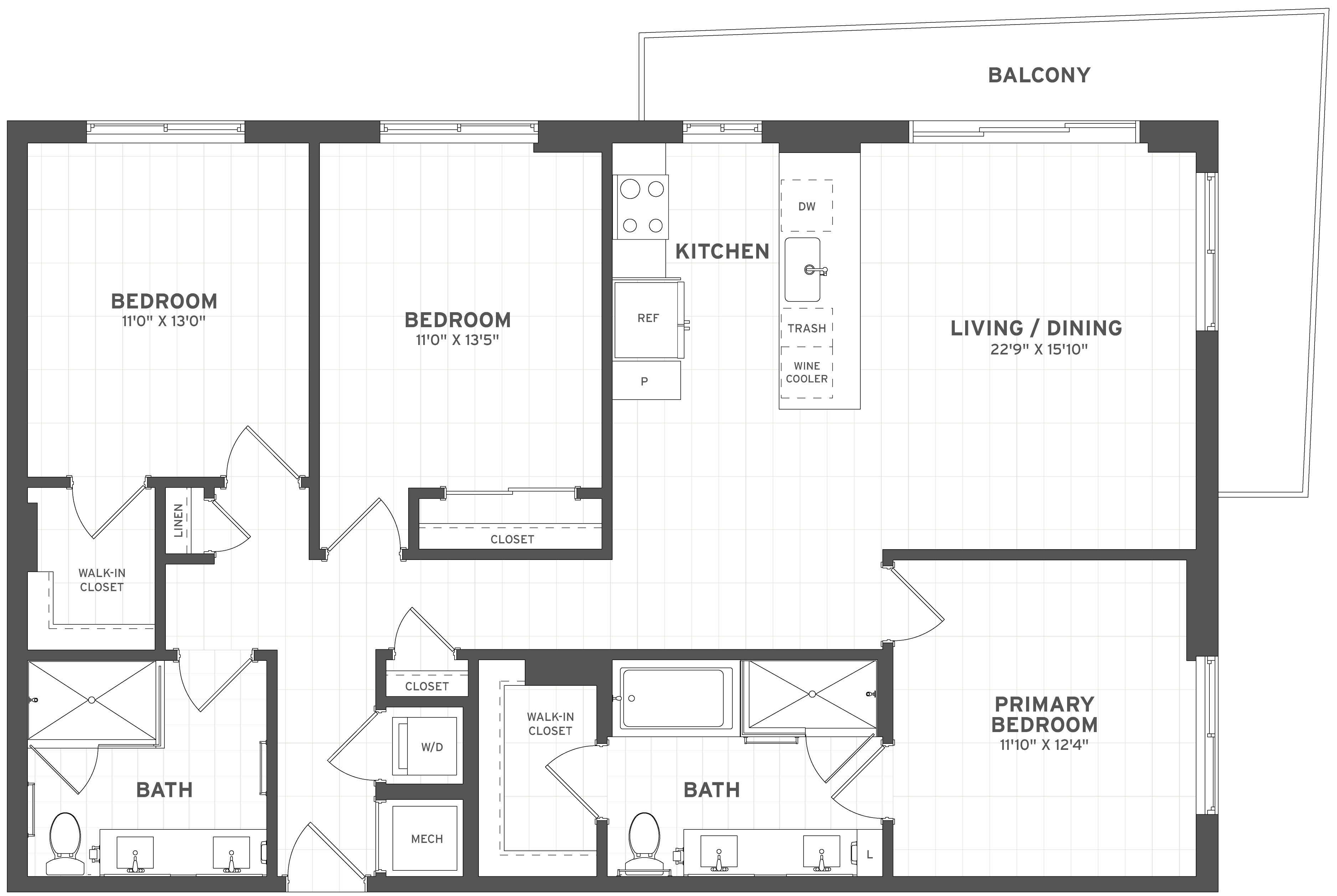 3 Bed/2 Bath-C3 floor plan