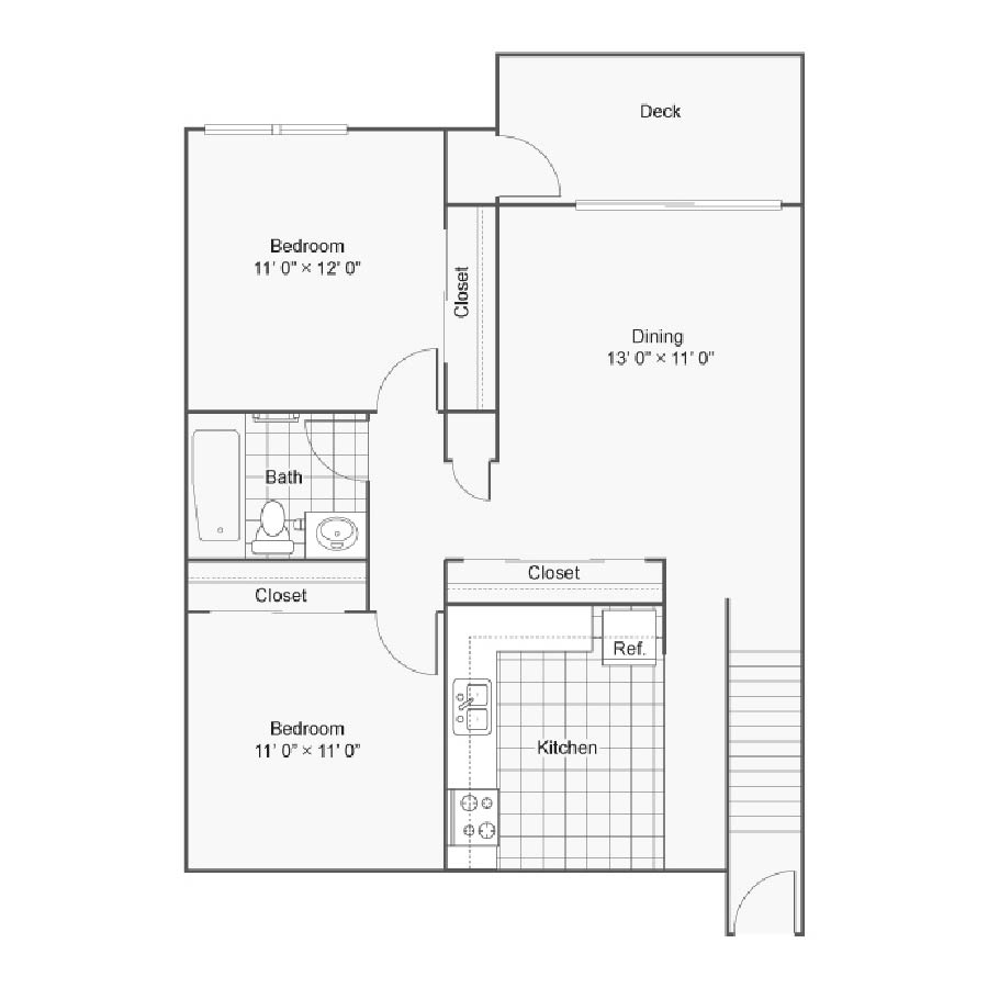 2x1 floor plan