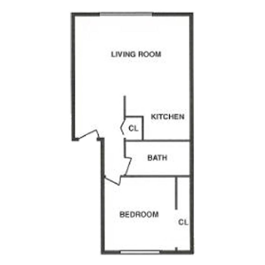 1 Bedroom / 1 Bathroom (A) floor plan