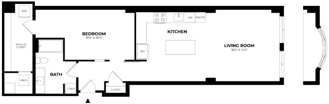 1 Bed/1 Bath-A6 floor plan