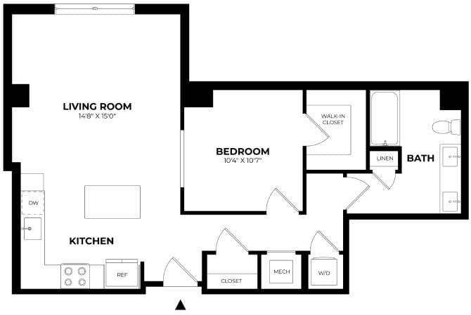 1 Bed/1 Bath-A5 floor plan