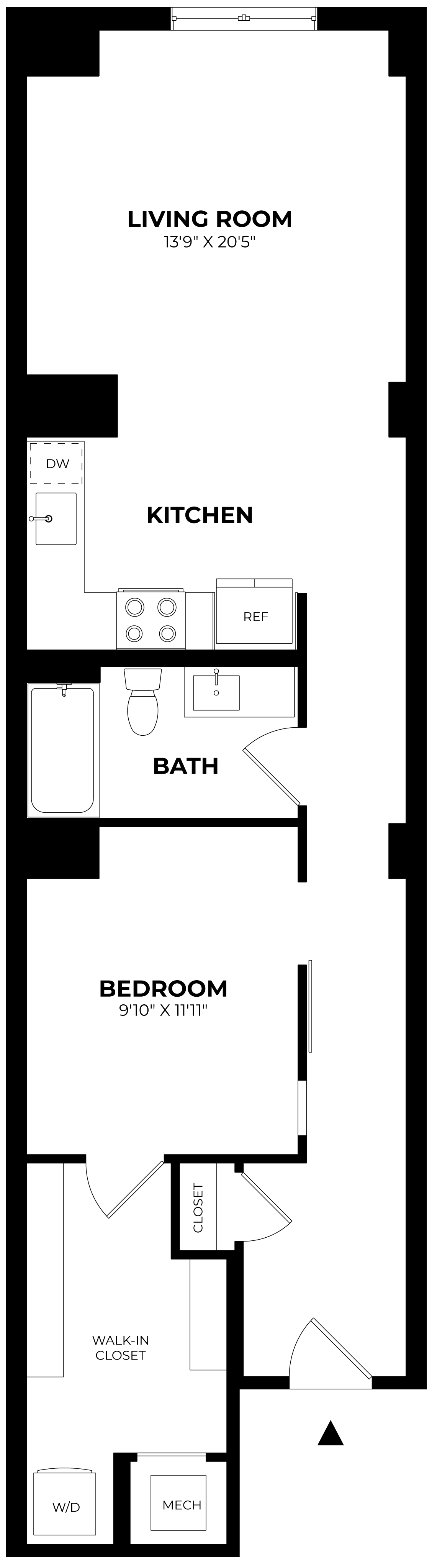 1 Bed/1 Bath-A1 floor plan