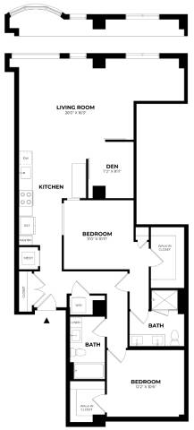 2 Bed/2 Bath Den-D3 floor plan