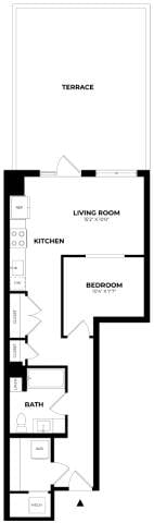 Jr 1 Bed/1 Bath-J2 floor plan