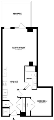 1 Bed/1 Bath-A4 floor plan