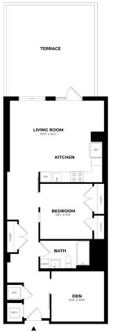 1 Bed/1 Bath Den-B9 floor plan