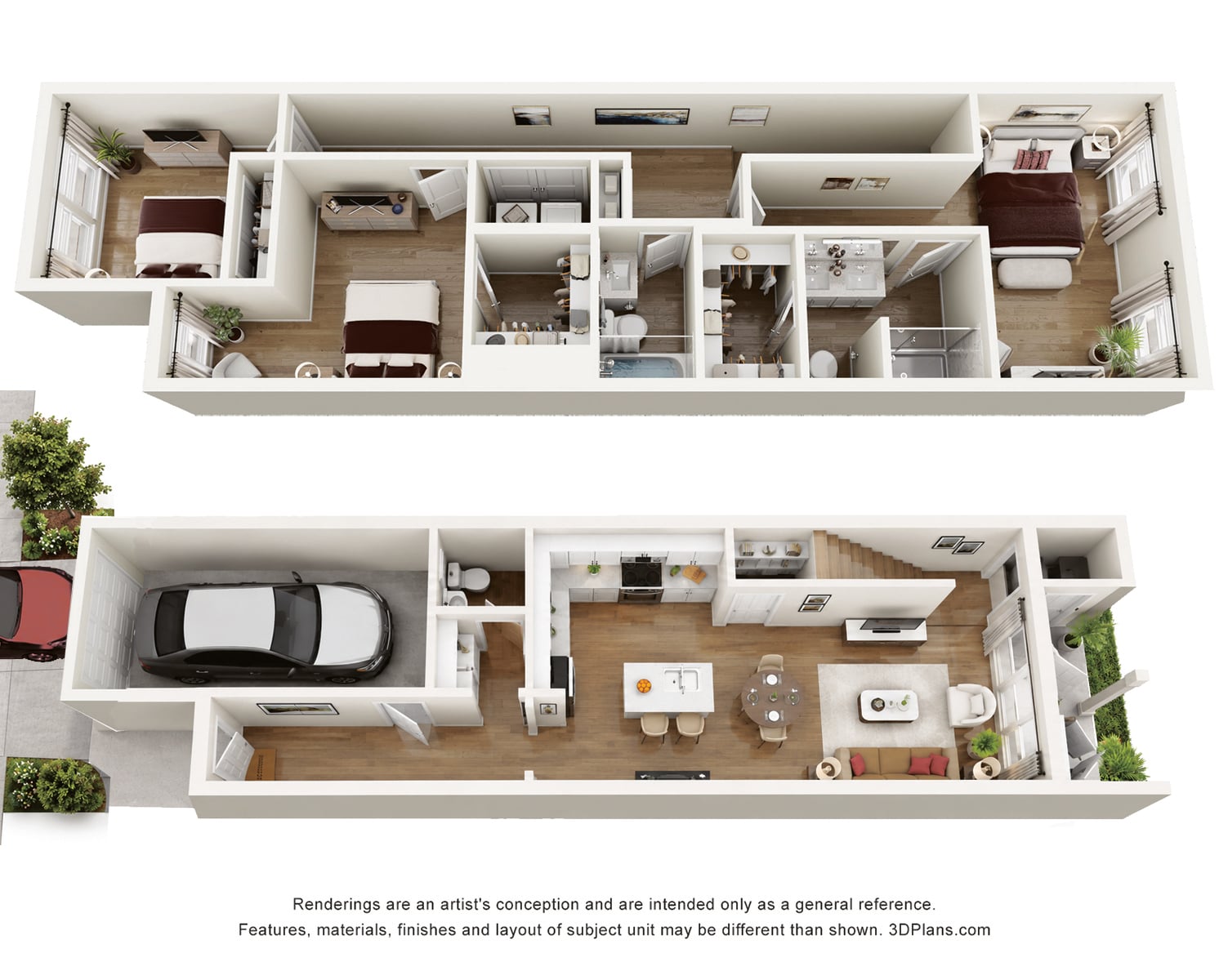 Three Bedroom Townhome floor plan