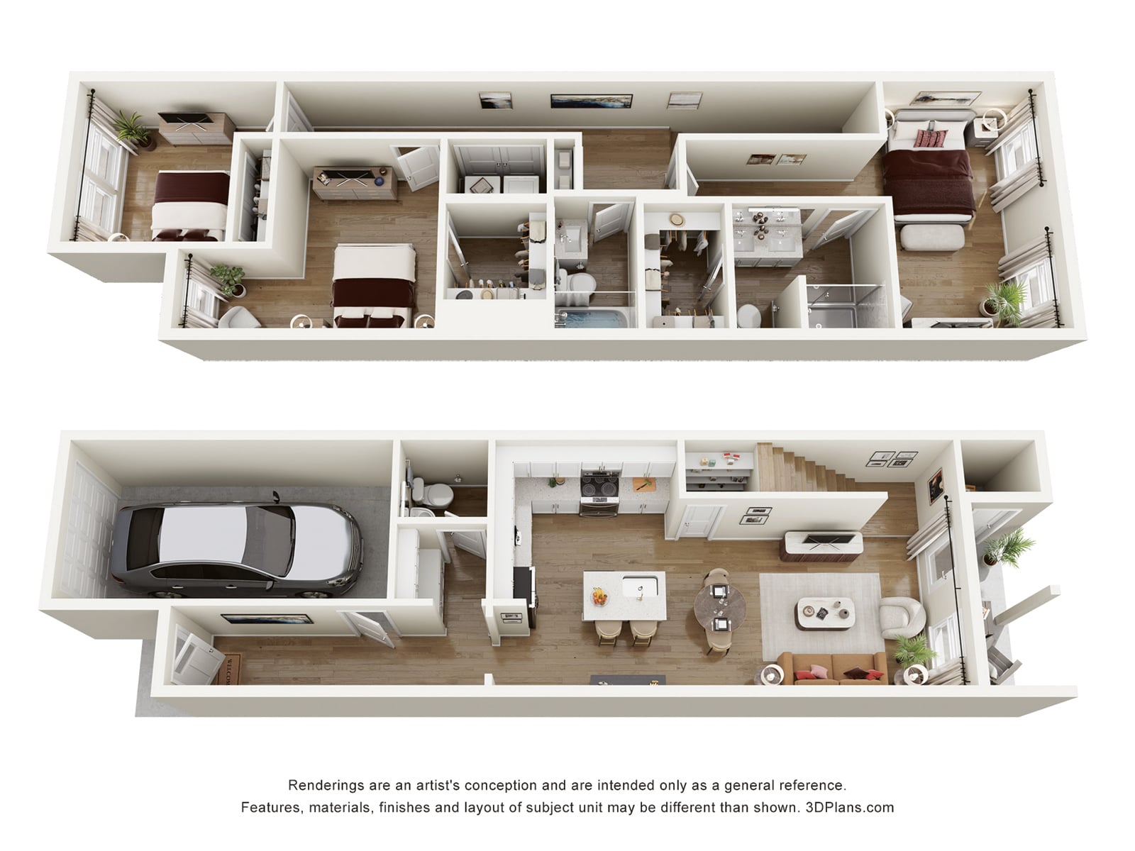 Three Bedroom Townhome floor plan