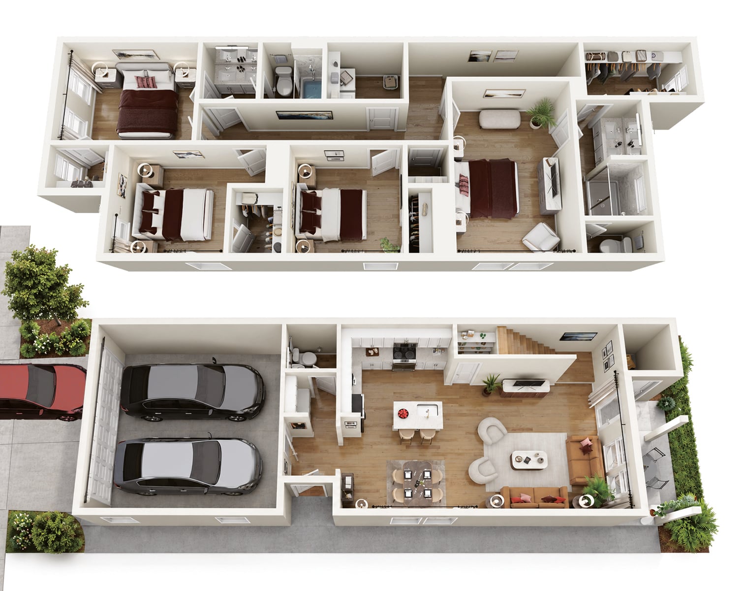 Four Bedroom Townhome floor plan
