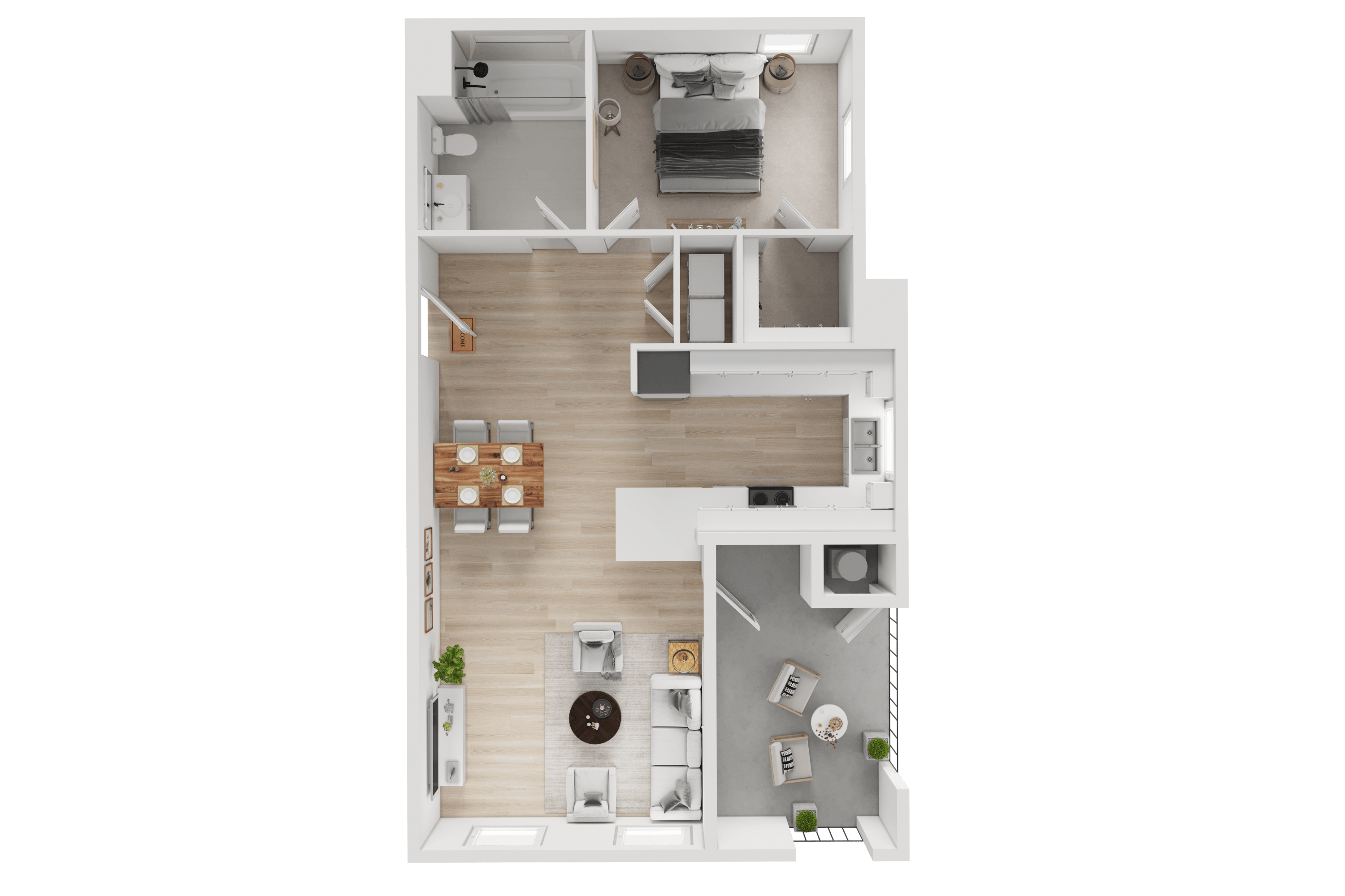 1x1 B floor plan