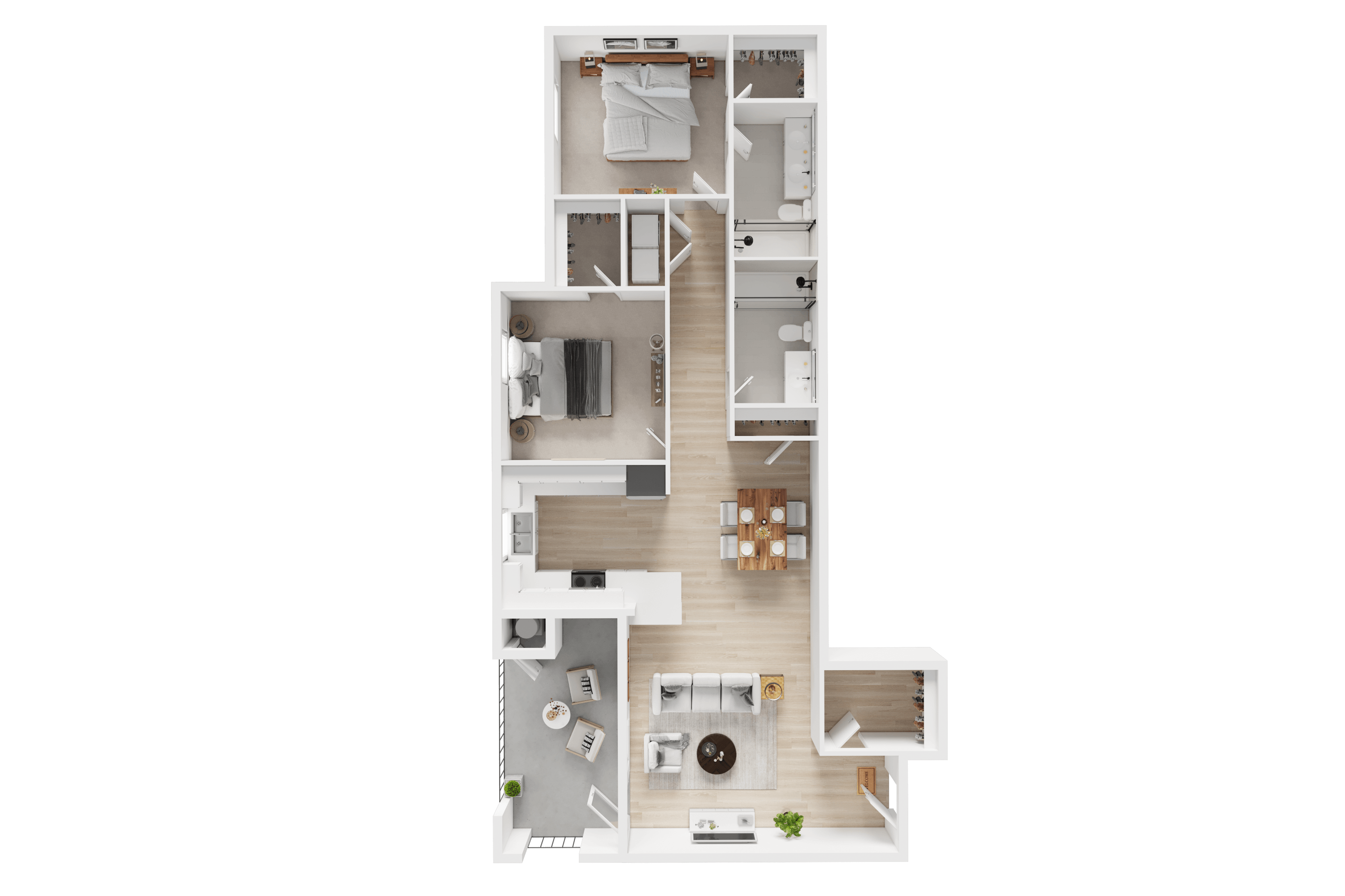 2x2 C floor plan