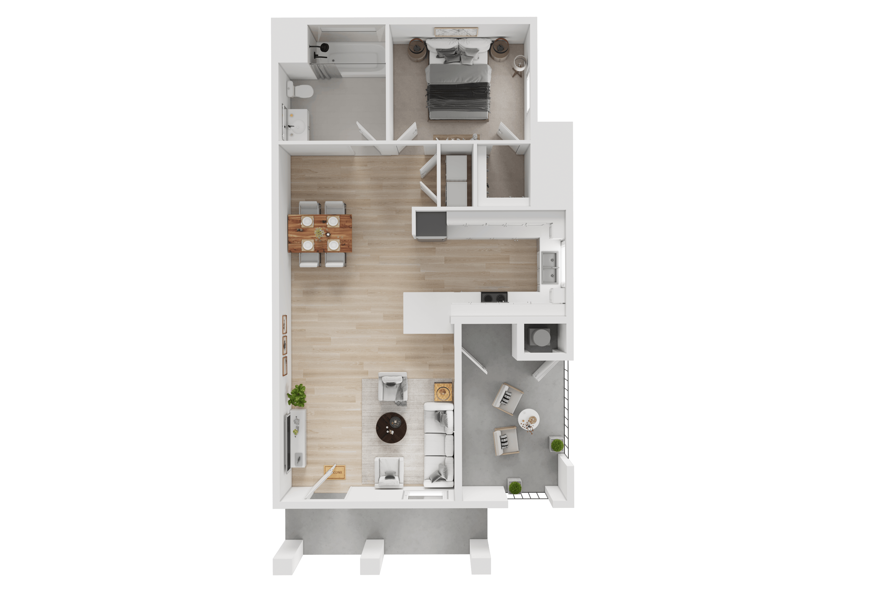 1x1 A floor plan
