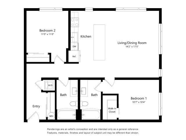 Floorplan Revel by Alta 2B-D