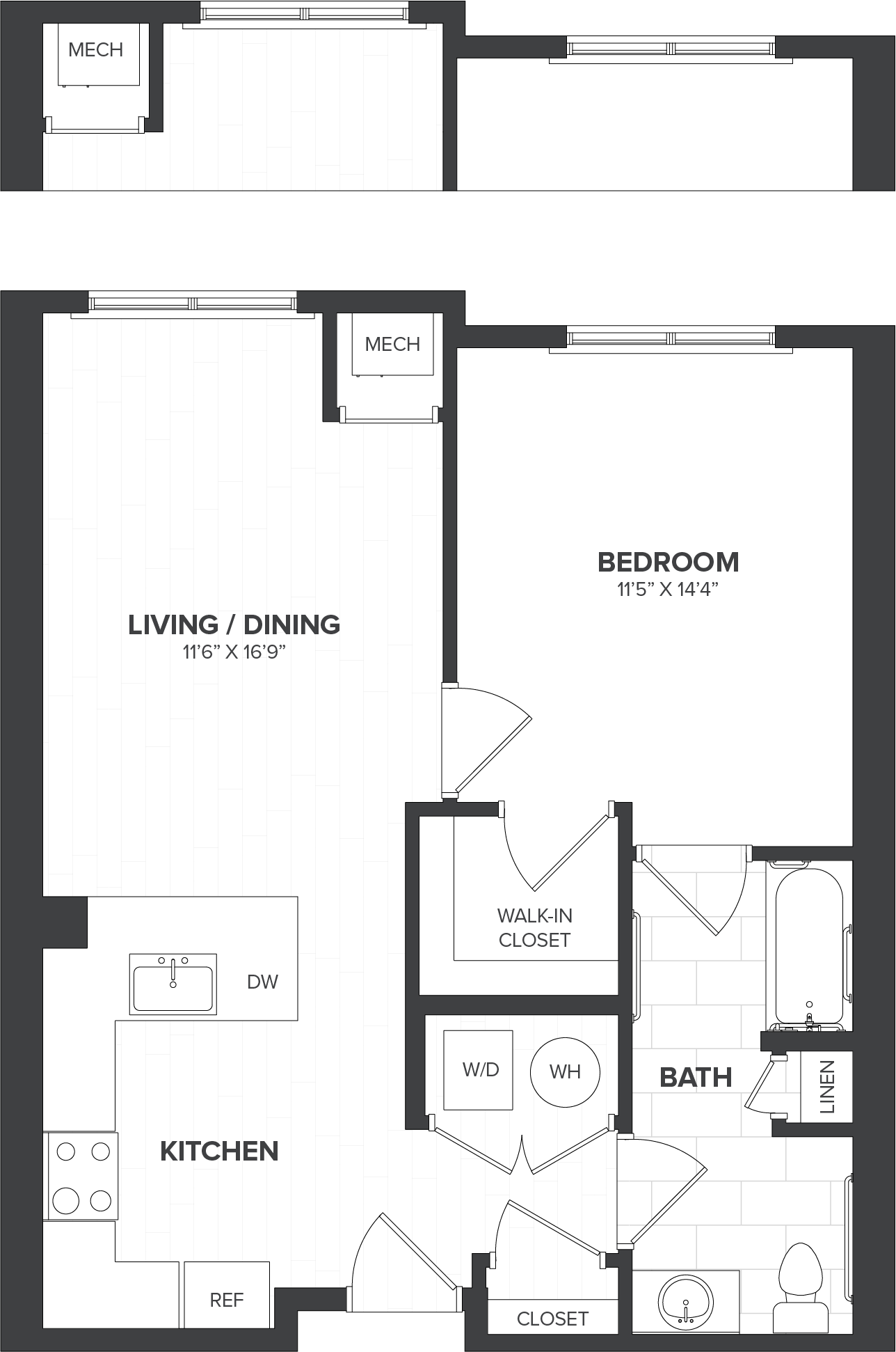 1 Bed/1 Bath-A3.11 floor plan