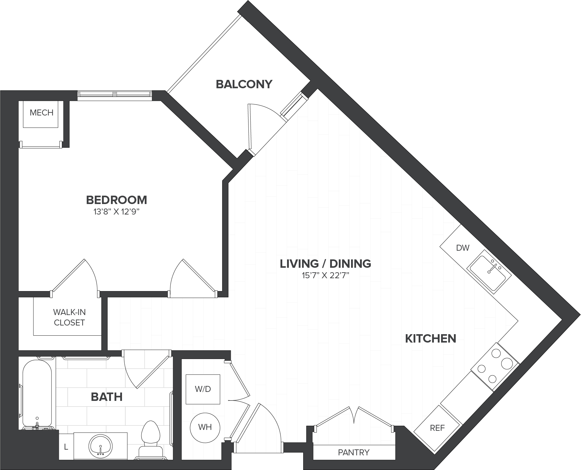 1 Bed/1 Bath-A7 floor plan