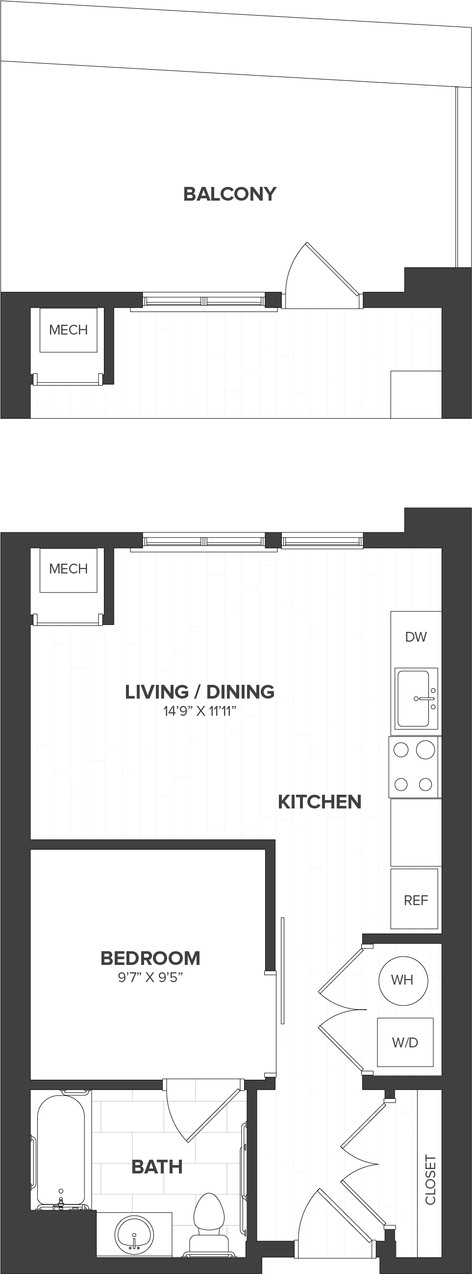 Studio Alcove-S2.9 floor plan
