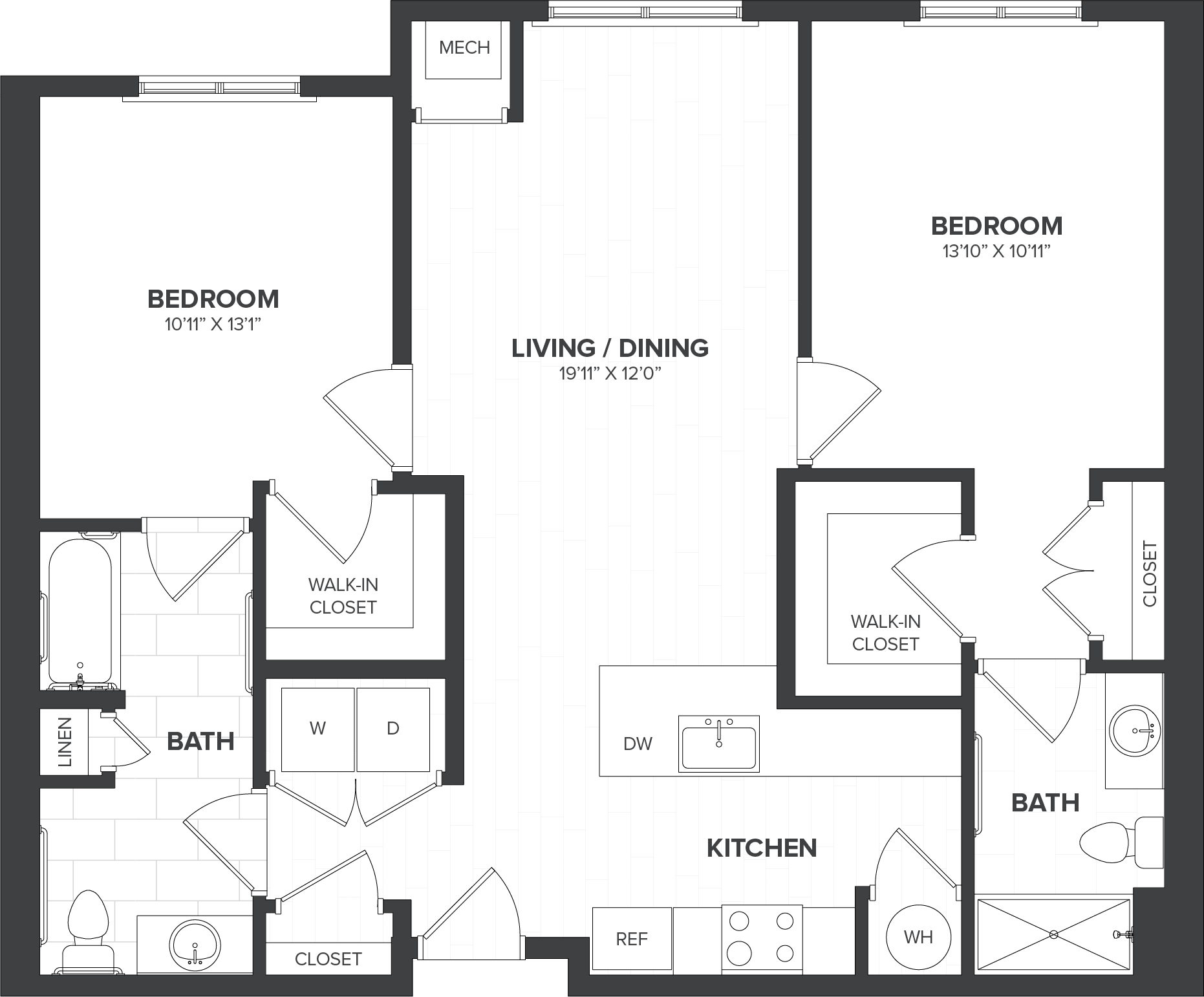 2 Bed/2 Bath-B3.2 floor plan