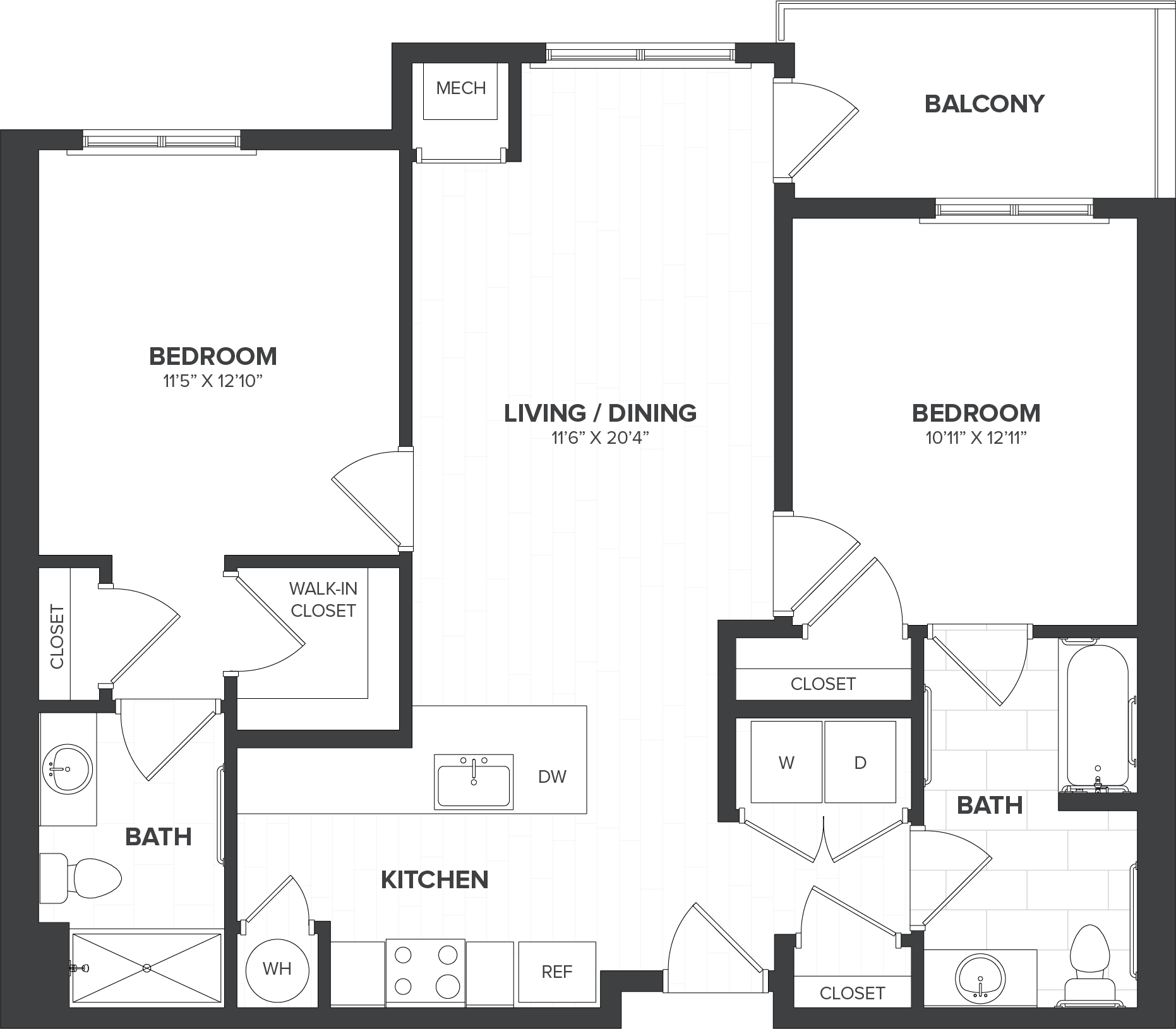 2 Bed/2 Bath-B8.3 floor plan