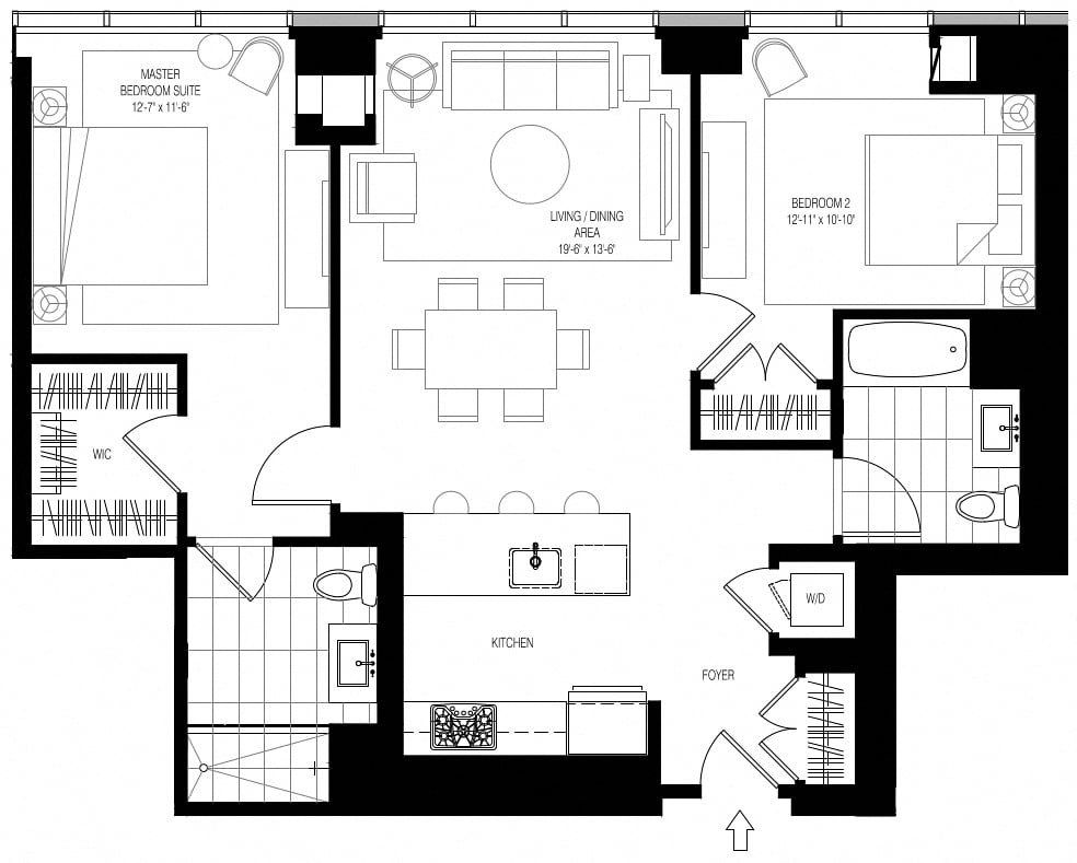 800 Park 2 Bed/2 Bath-B3 floor plan