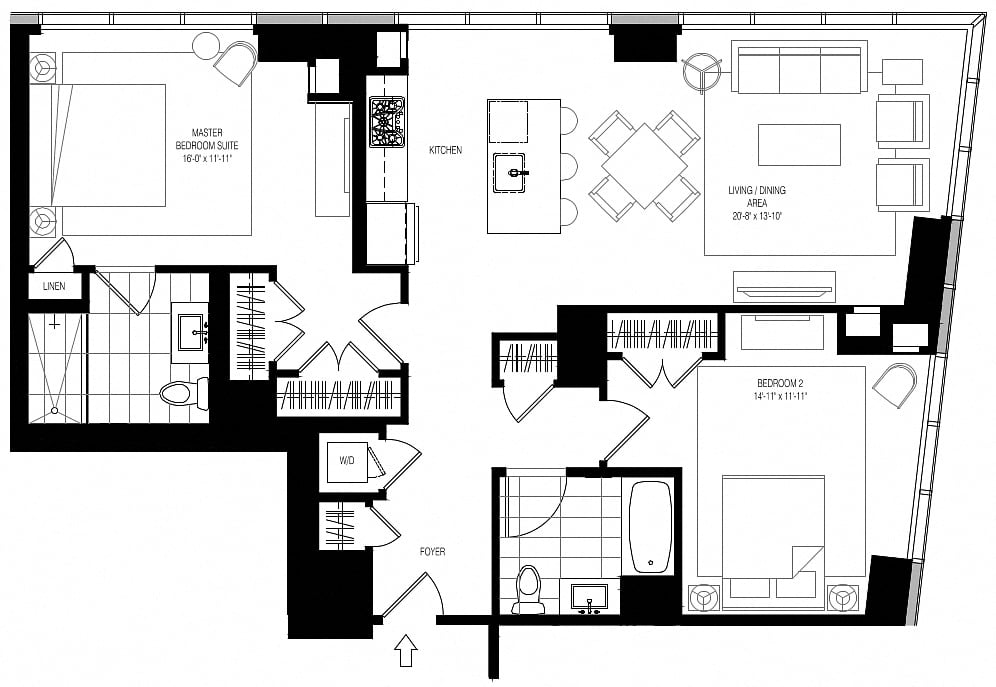 800 Park 2 Bed/2 Bath-B1 floor plan