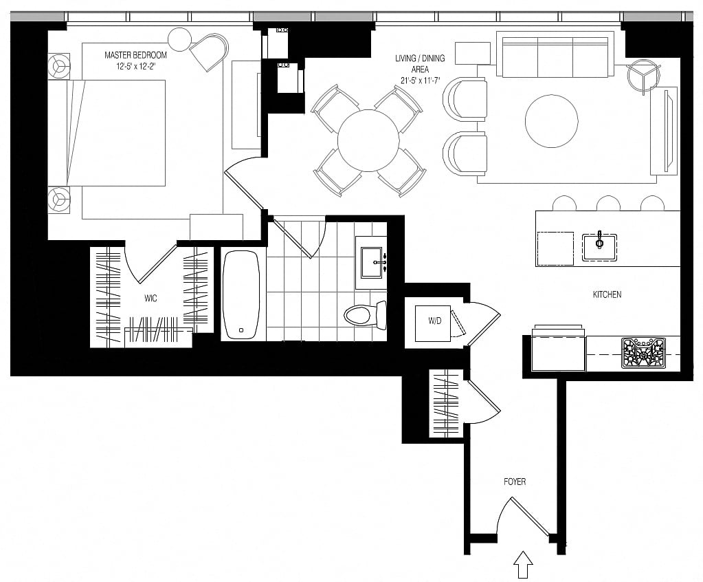 800 Park 1 Bed/1 Bath-A3 floor plan