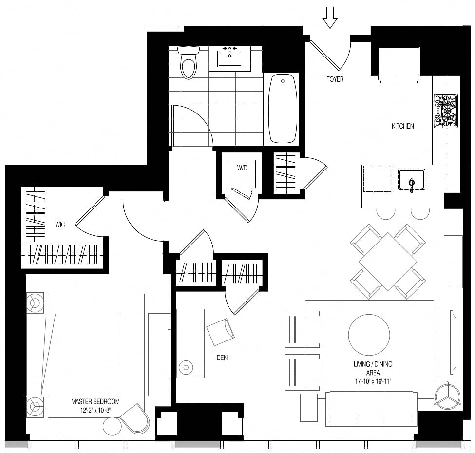 800 Park 1 Bed/1 Bath-A7 floor plan