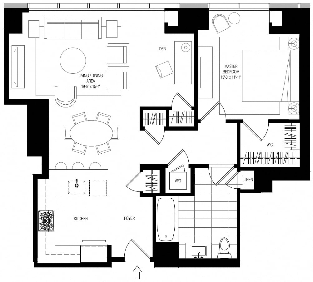 800 Park 1 Bed/1 Bath Alcove-A2 floor plan