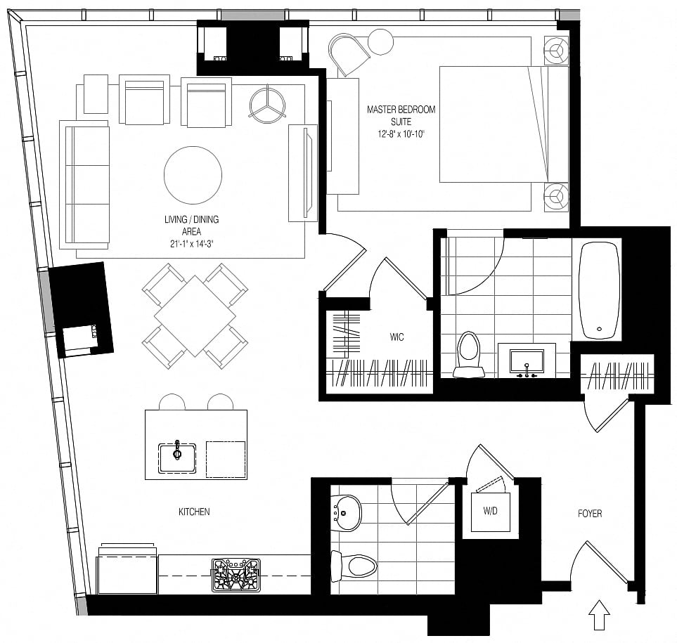 800 Park 1 Bed/1.5 Bath-A1 floor plan