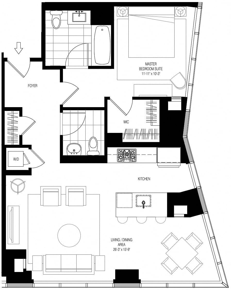 800 Park 1 Bed/1.5 Bath-A4 floor plan
