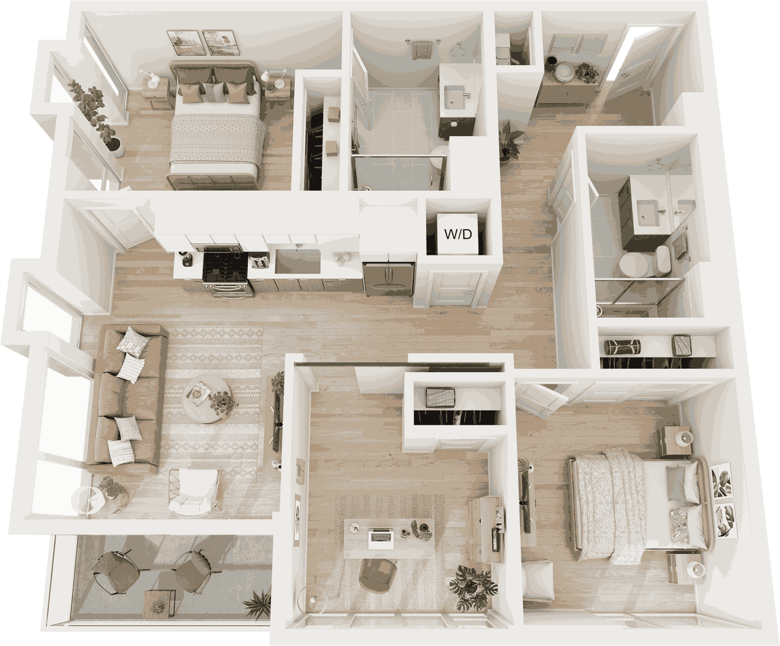 3 Bed/2 Bath-C2 floor plan