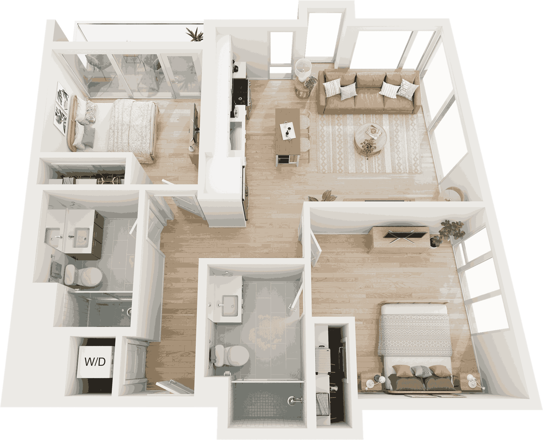 2 Bed/2 Bath-B3 floor plan