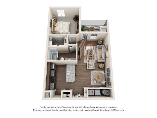 1 bedroom/1 bath 1 floor plan