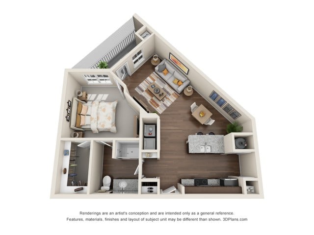 1 bedroom/1 bath 2 floor plan