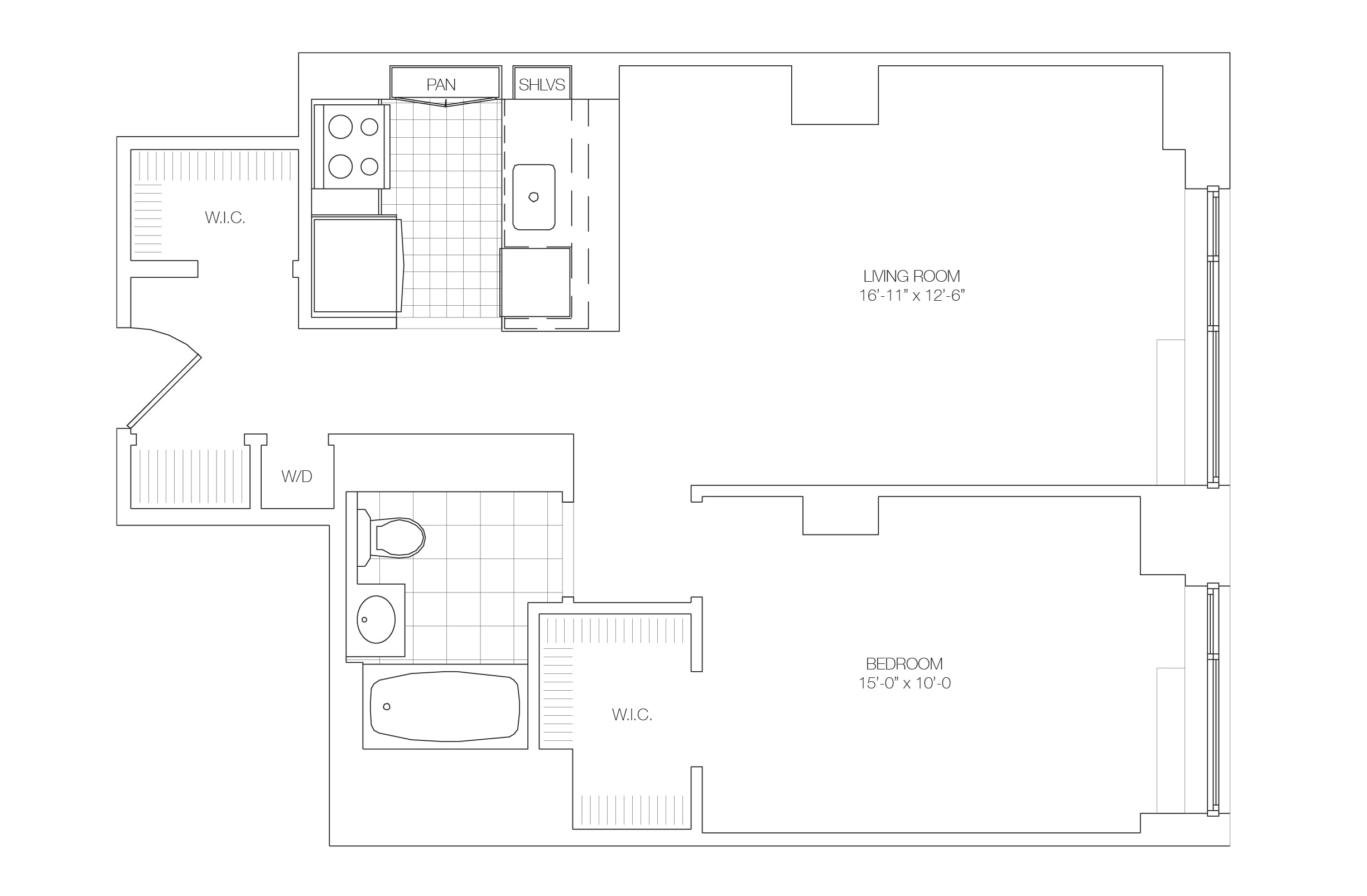 1 Bed/1 Bath-C floor plan