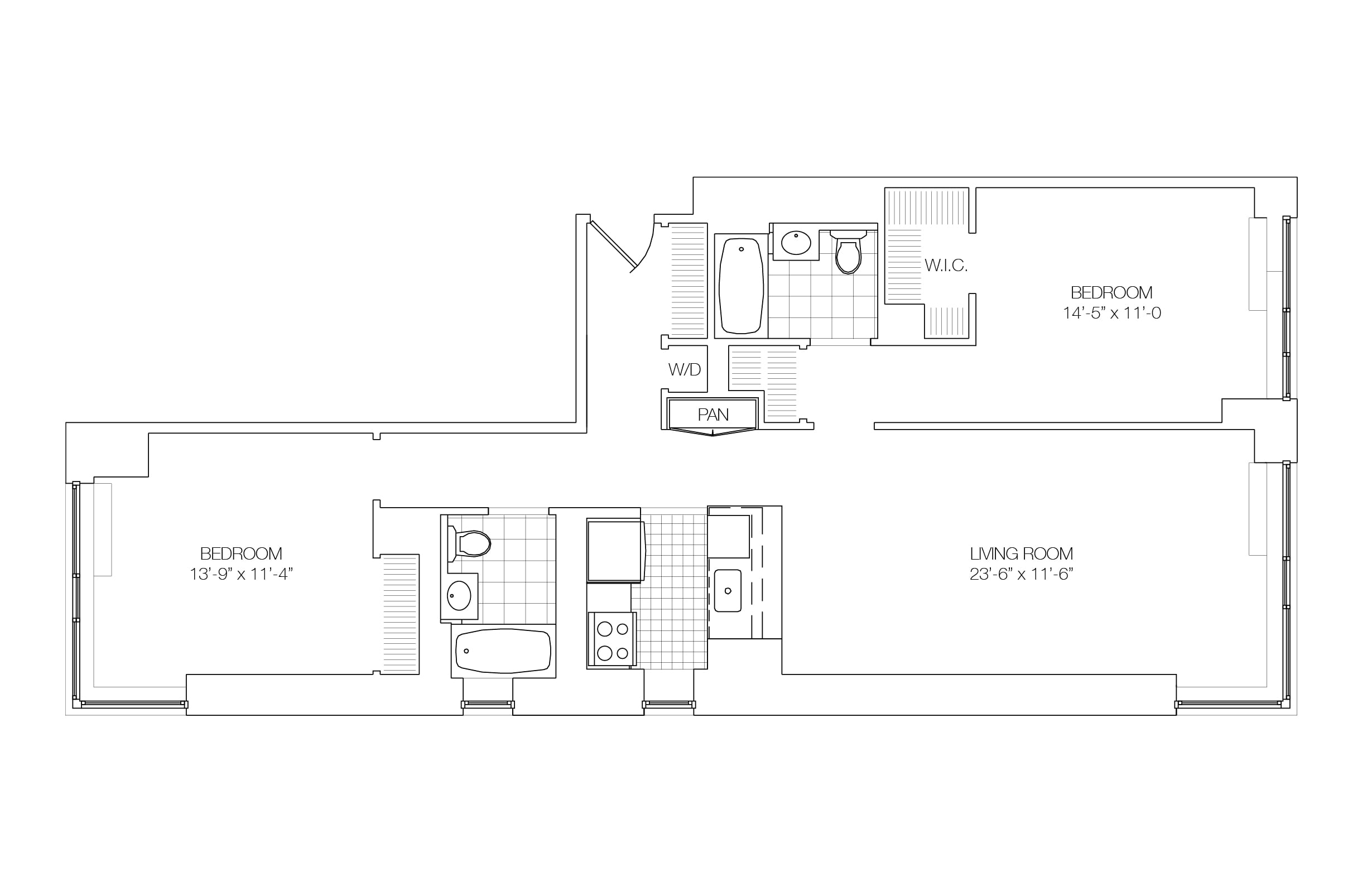 2 Bed/2 Bath- H floor plan