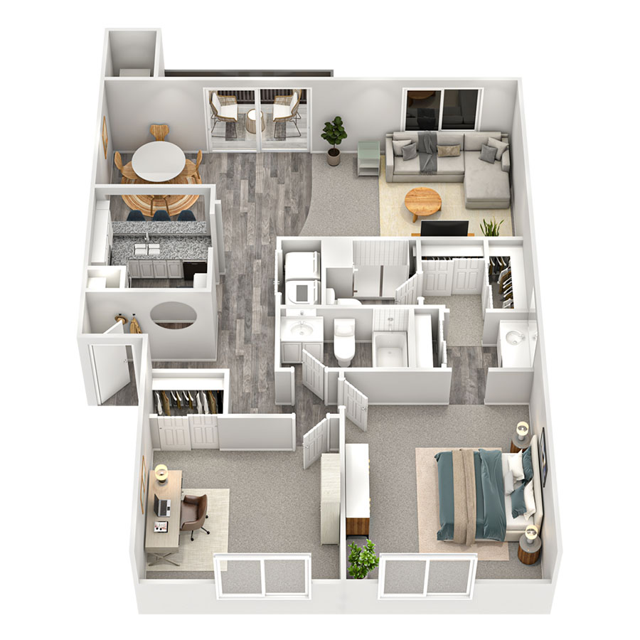 2 x 2 Hickory B1PSR floor plan