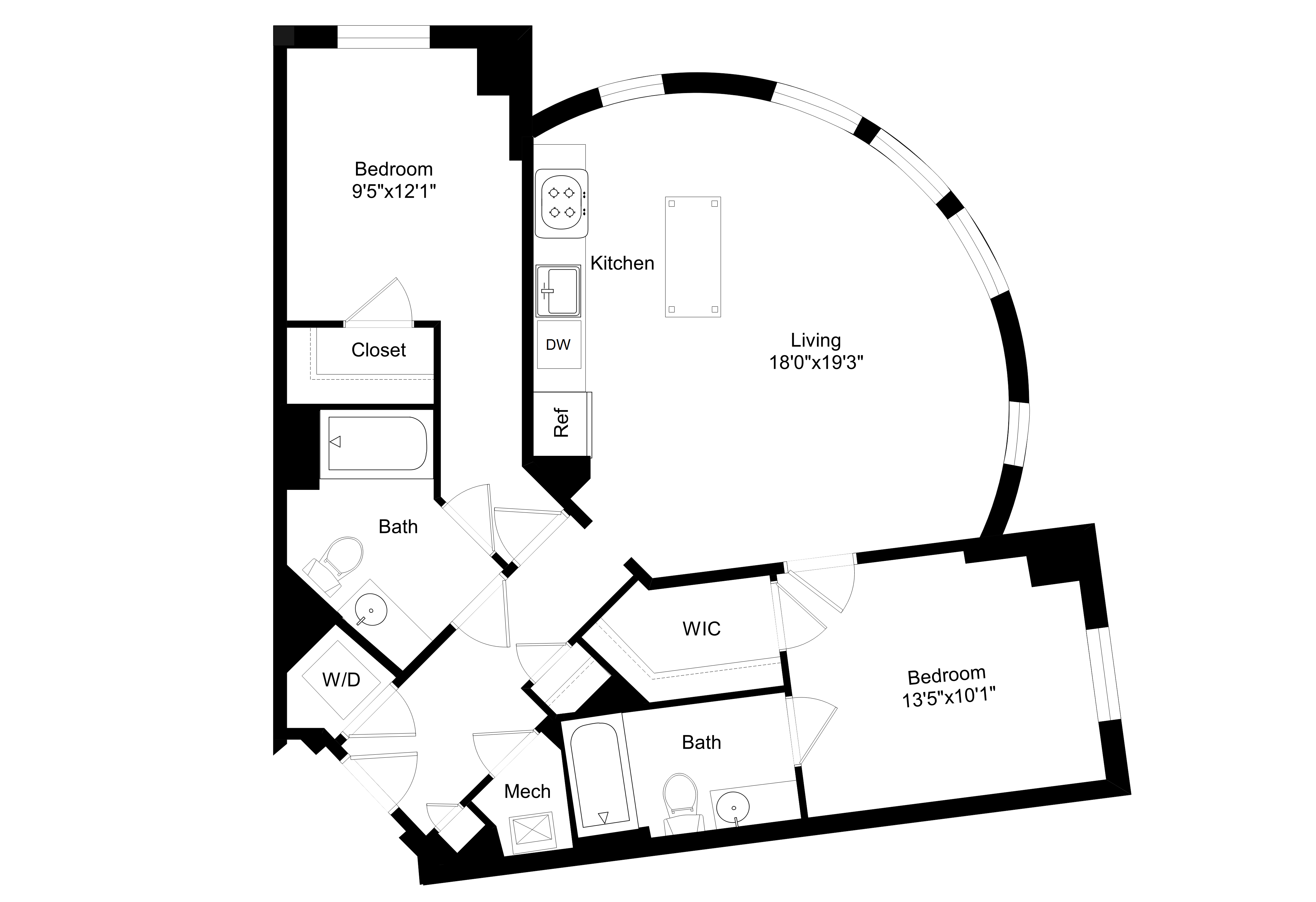2B1 floor plan