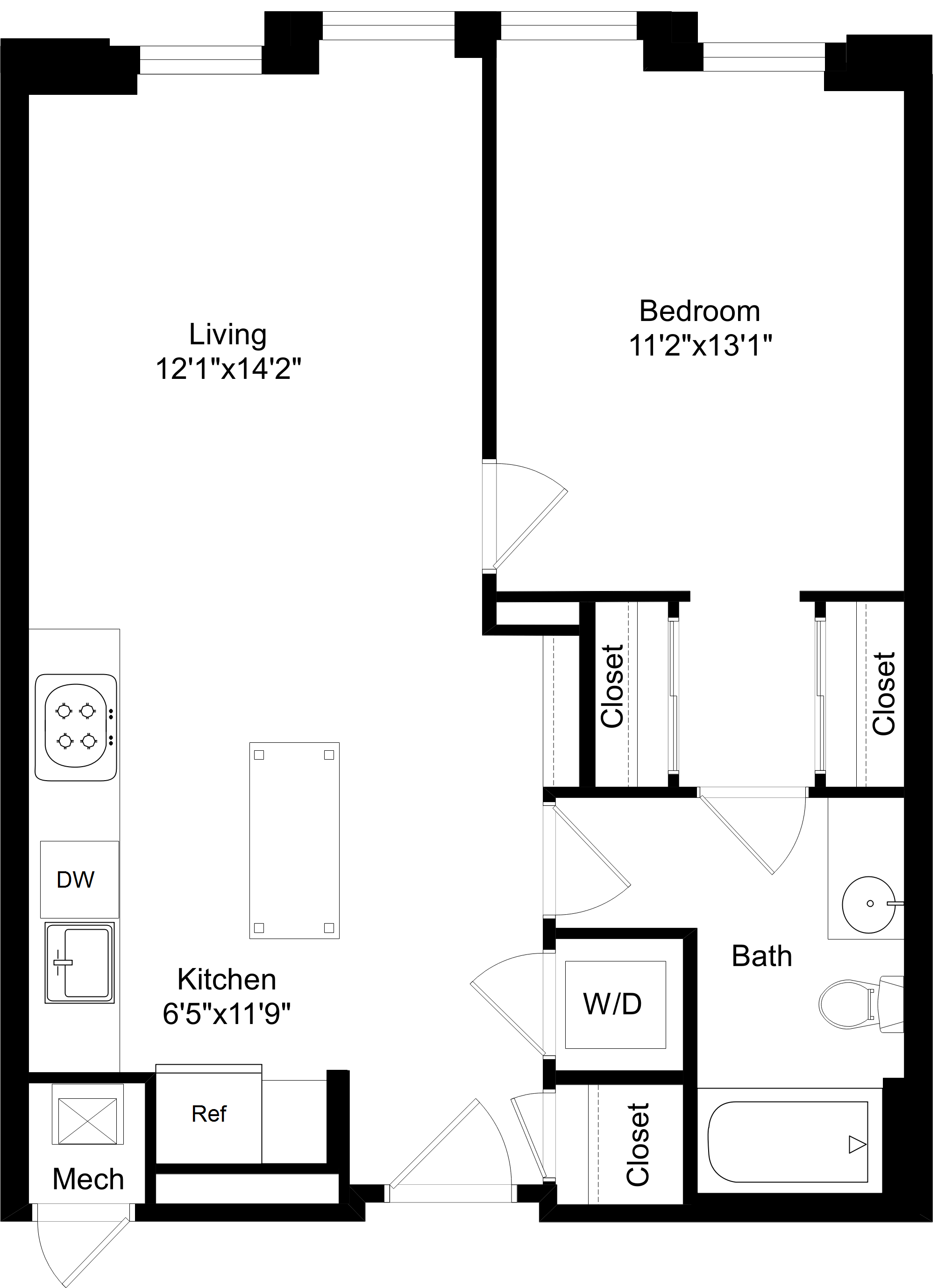 1B5 floor plan