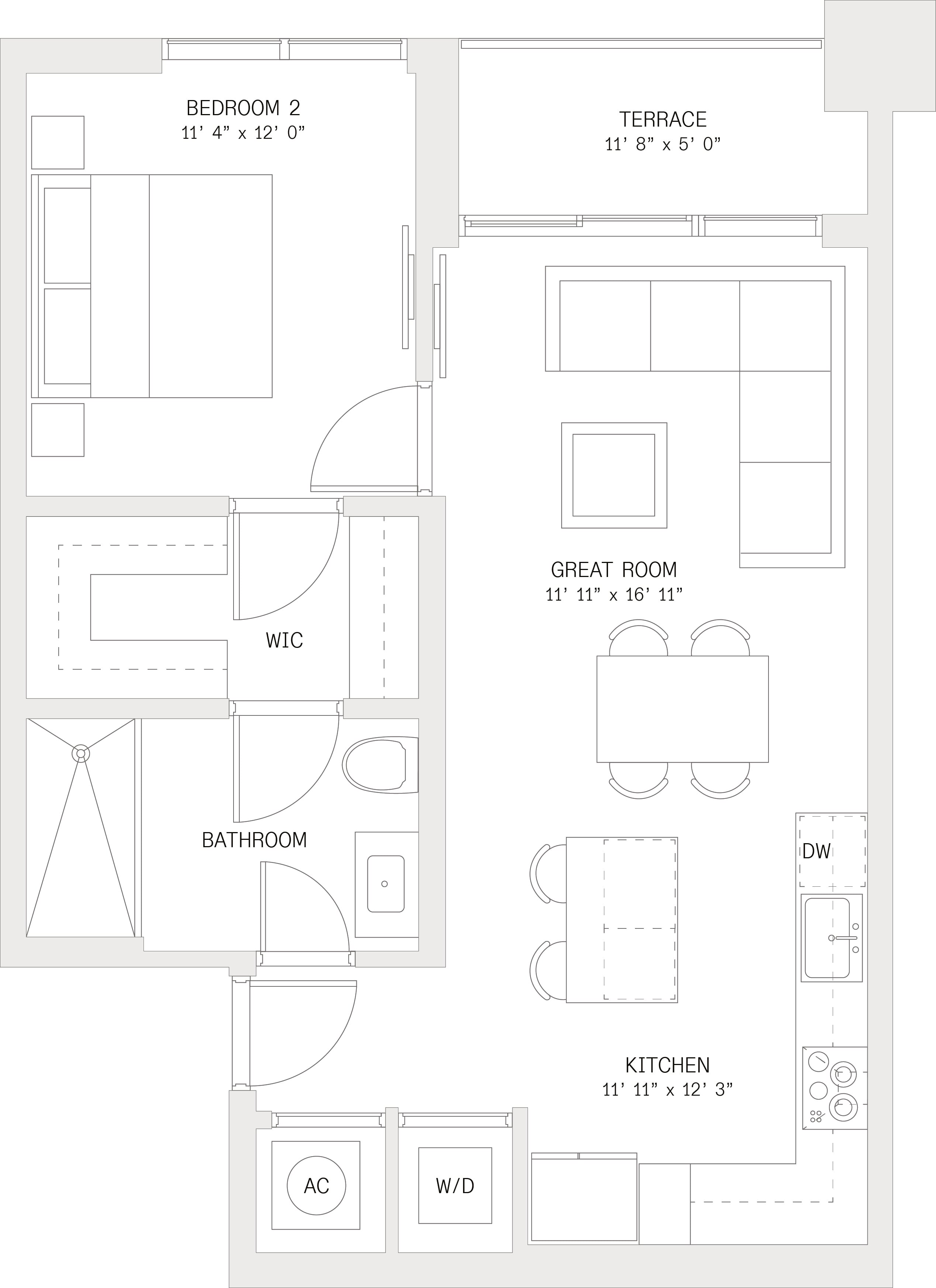 1 Bed/ 1 Bath-A6 floor plan