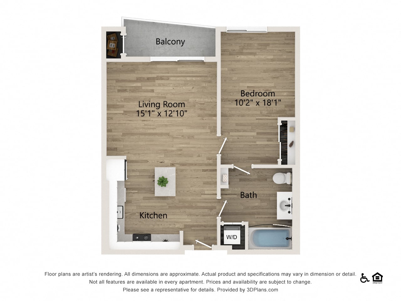 1-D floor plan