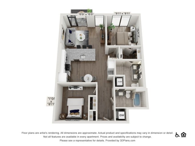 Two Bedroom Two Bath floor plan