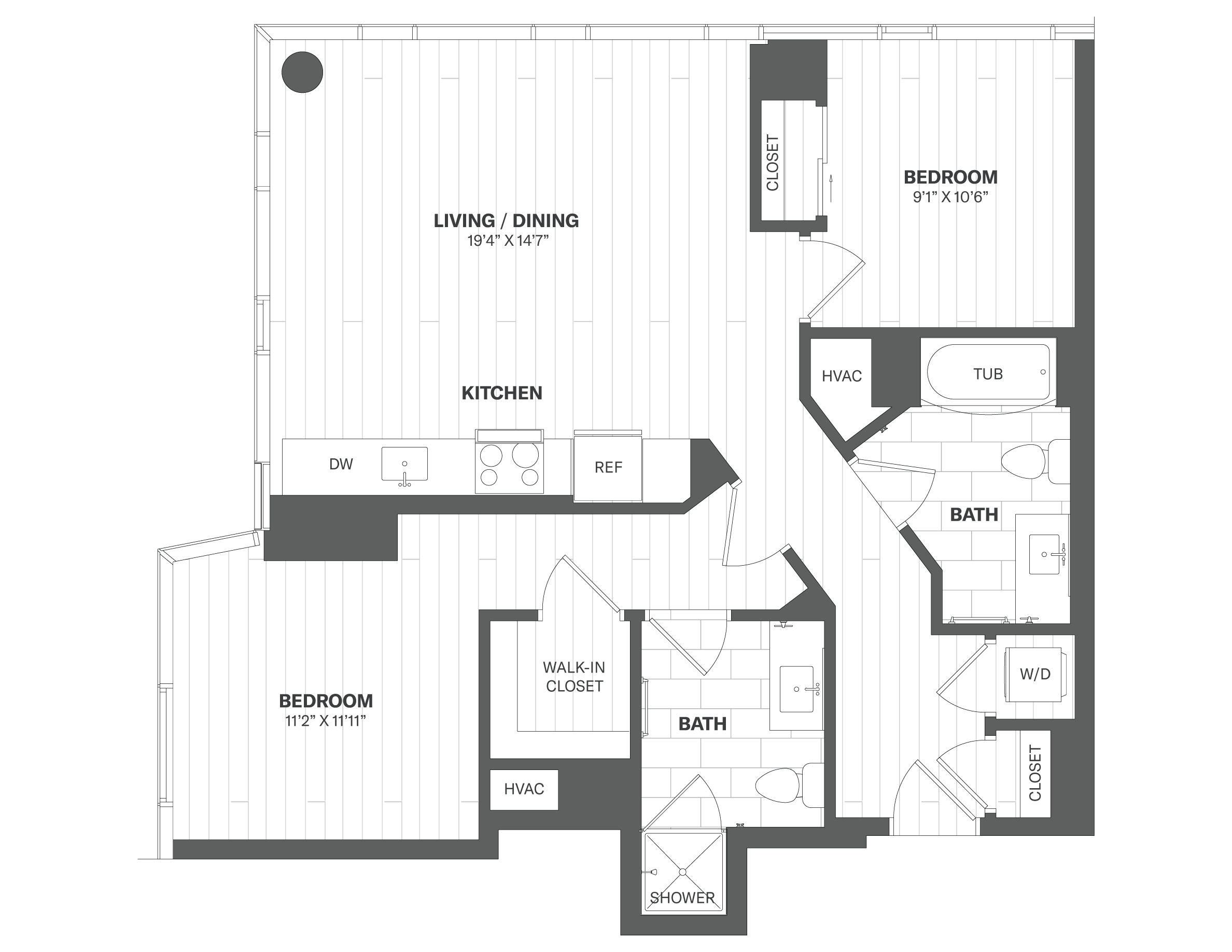 2 Bed/2 Bath-X01 floor plan